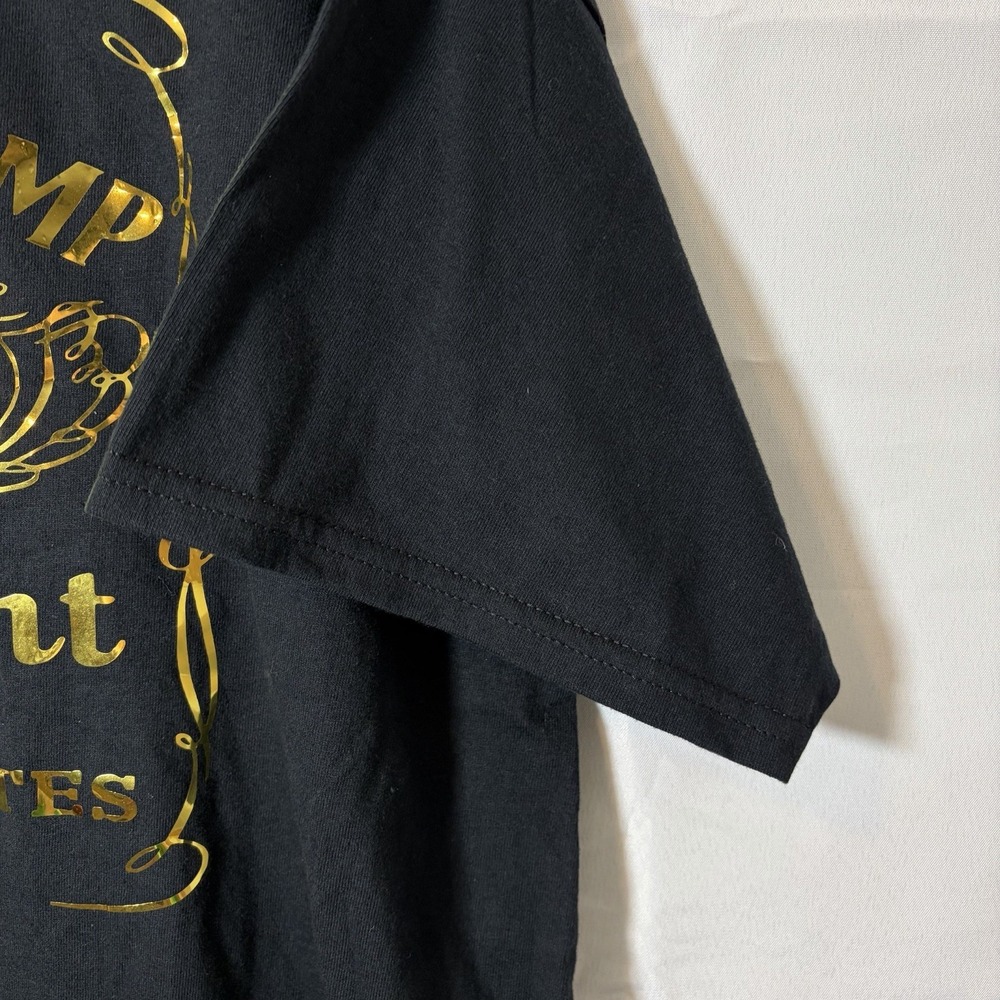 Donald Trump Old 45 Shiny Gold Bling Graphic Streetwear Jack Daniels  T Shirt XL - Picture 2 of 6
